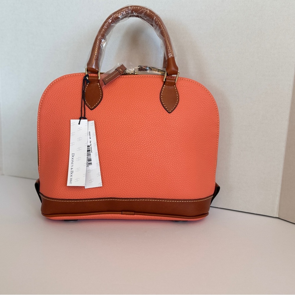 🧡 Dooney & Bourke Pebble Grain Satchel - Coral - Picture 2 of 10